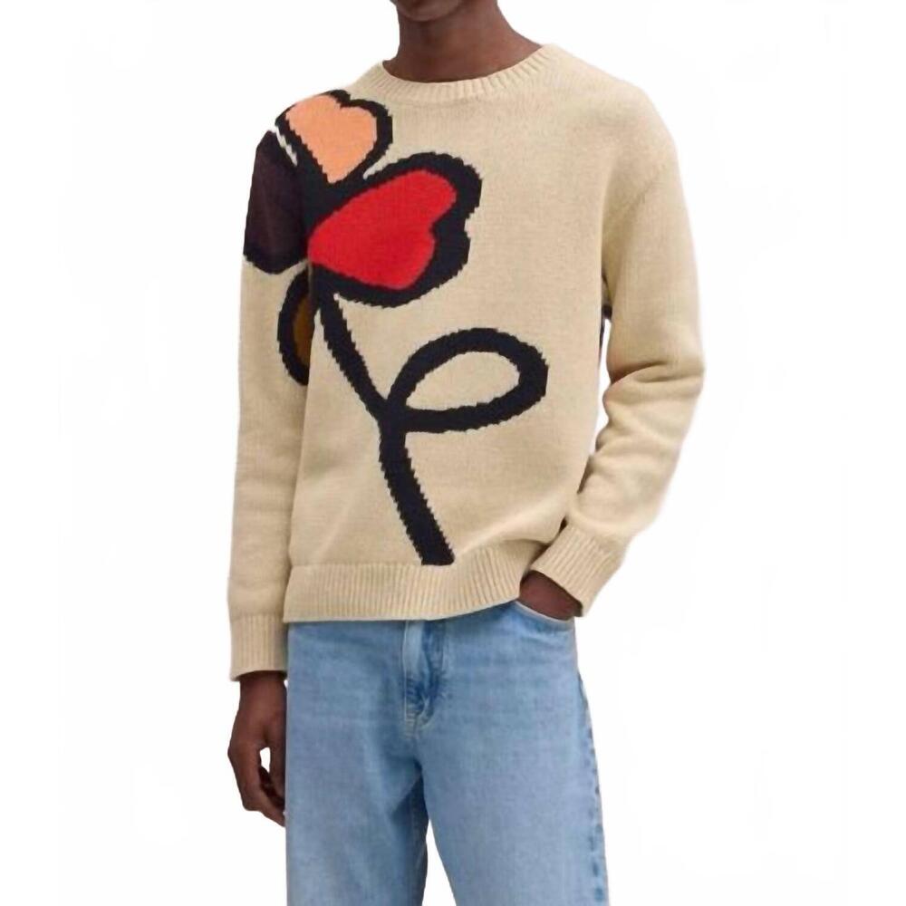 NEW NN07 todd intarsia sweater in ecru
